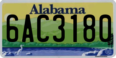 AL license plate 6AC3180