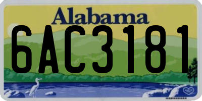 AL license plate 6AC3181