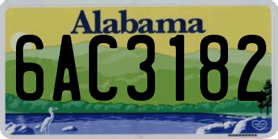 AL license plate 6AC3182