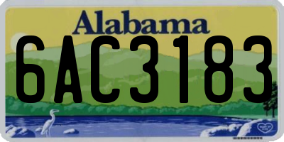 AL license plate 6AC3183