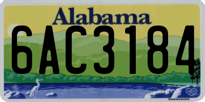 AL license plate 6AC3184