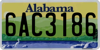 AL license plate 6AC3186