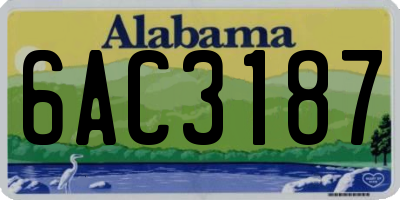 AL license plate 6AC3187