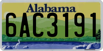 AL license plate 6AC3191