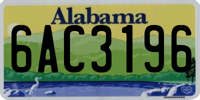 AL license plate 6AC3196