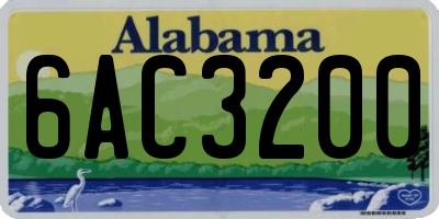 AL license plate 6AC3200