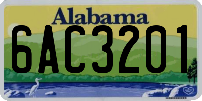 AL license plate 6AC3201