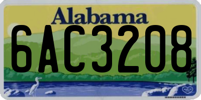 AL license plate 6AC3208