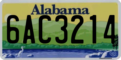 AL license plate 6AC3214