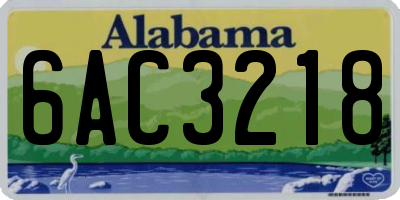 AL license plate 6AC3218