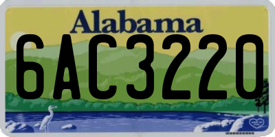 AL license plate 6AC3220