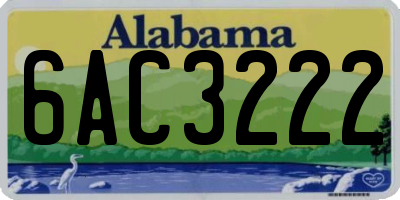 AL license plate 6AC3222