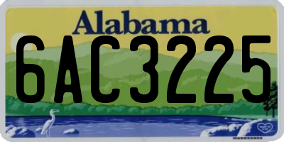 AL license plate 6AC3225
