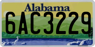 AL license plate 6AC3229