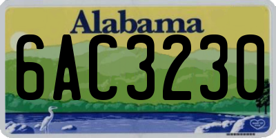 AL license plate 6AC3230