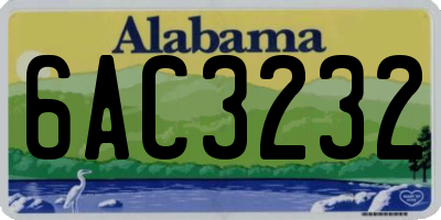 AL license plate 6AC3232