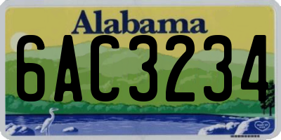 AL license plate 6AC3234