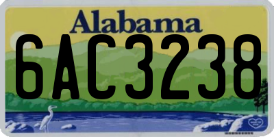 AL license plate 6AC3238