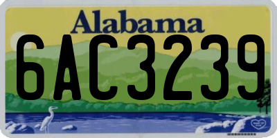 AL license plate 6AC3239
