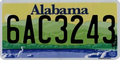AL license plate 6AC3243