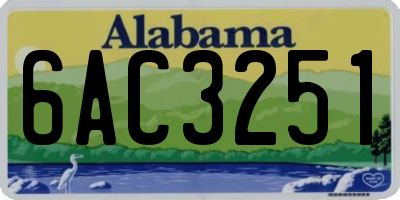 AL license plate 6AC3251