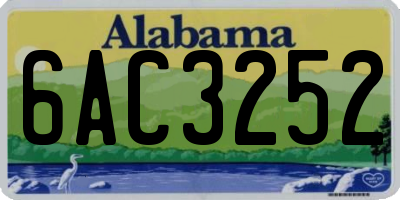 AL license plate 6AC3252