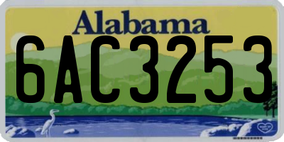 AL license plate 6AC3253
