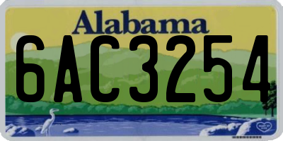 AL license plate 6AC3254