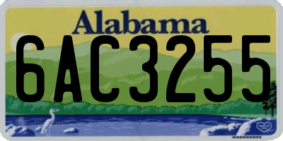 AL license plate 6AC3255