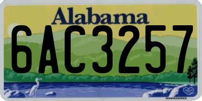 AL license plate 6AC3257