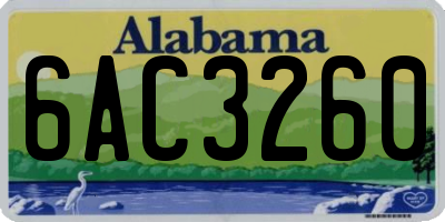 AL license plate 6AC3260