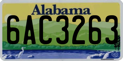 AL license plate 6AC3263