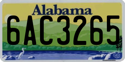 AL license plate 6AC3265