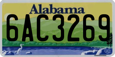 AL license plate 6AC3269
