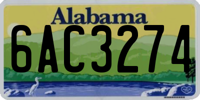AL license plate 6AC3274