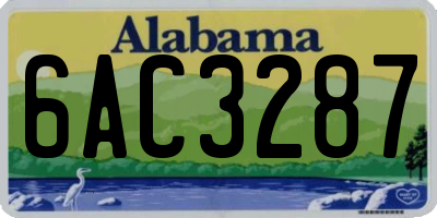 AL license plate 6AC3287