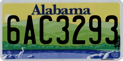 AL license plate 6AC3293
