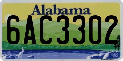 AL license plate 6AC3302