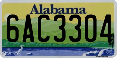 AL license plate 6AC3304