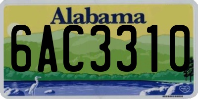 AL license plate 6AC3310