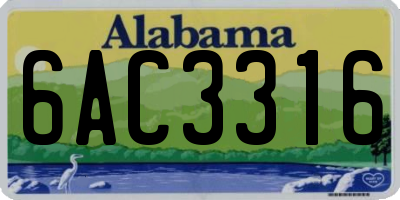 AL license plate 6AC3316