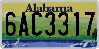 AL license plate 6AC3317
