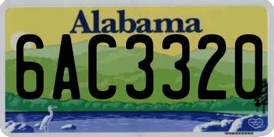 AL license plate 6AC3320