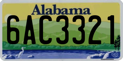 AL license plate 6AC3321
