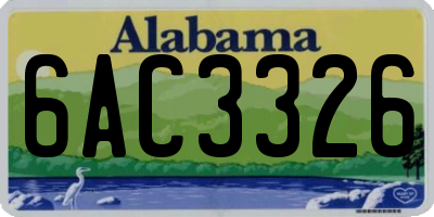 AL license plate 6AC3326