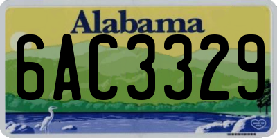 AL license plate 6AC3329