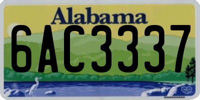 AL license plate 6AC3337