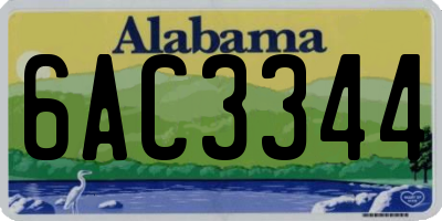 AL license plate 6AC3344