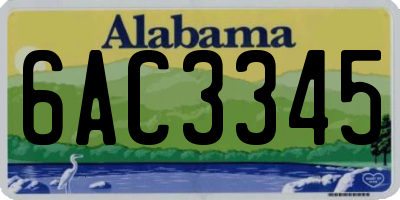 AL license plate 6AC3345