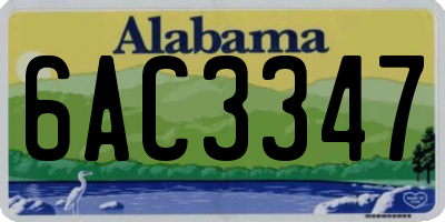 AL license plate 6AC3347
